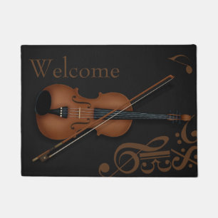 Tapete Trompe L'oeil Violin & Arco Elegante Preto