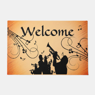 Tapete Trompet Section Jazz Music Orange Rust Welcome