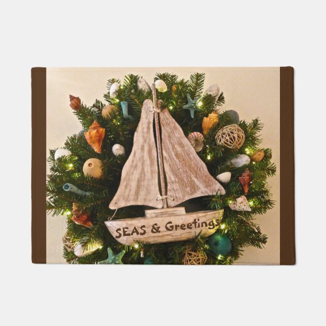 Tapete Tropical Costeira SEA e Saudações Natal de Praia (Frente)