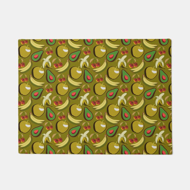 Tapete Tropical fruit seamless pattern yellow (Frente)