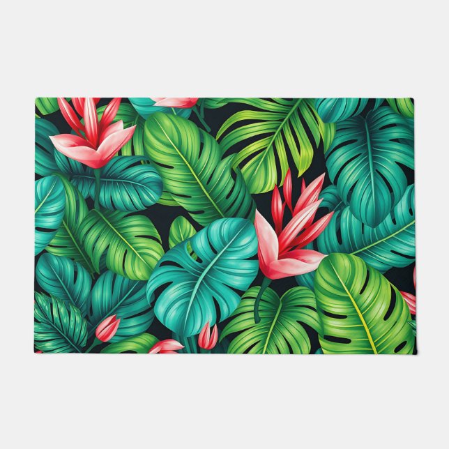 Tapete Tropical Monstera Heliconia Jungle Pattern (Frente)