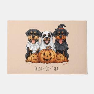 Tapete Truque Ou Tratar Cães Rottweiler De Halloween