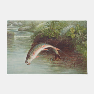 Tapete Truta Brook Pulando por Samuel Kilbourne (1874)