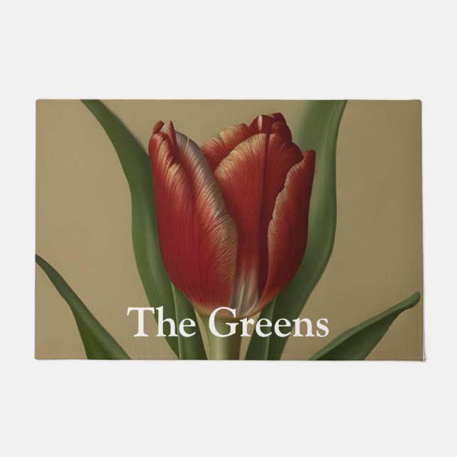 Tapete Tulipa Vermelha chique Adorável (Frente)