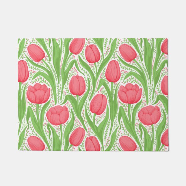 Tapete Tulipas em vermelho e verde (Frente)