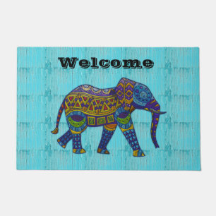 Tapete Turquesa - Porta do Elefante Mosaico