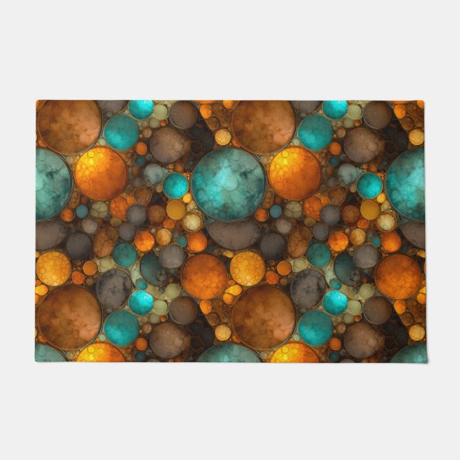 Tapete Turquoise Brown Abstract Fractal Pattern (Frente)