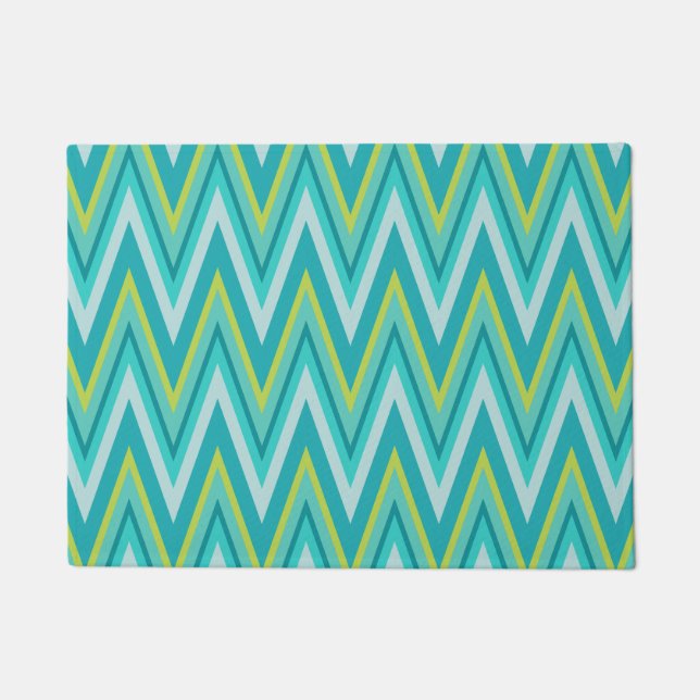 Tapete Turquoise Chevron Doormat (Frente)