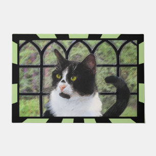 Tapete Tuxedo Cat em Pintura de Janela Arte Animal Origin