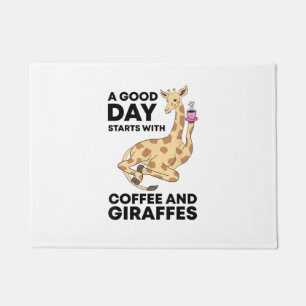Tapete Um Bom Dia Começa Com Café E Girafa Engraçado