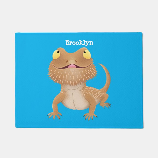 Tapete Um desenho animado de lagarto de dragão barbudo (Frente)