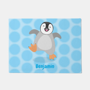 Tapete Um desenho animado de pintinho de pinguim feliz e
