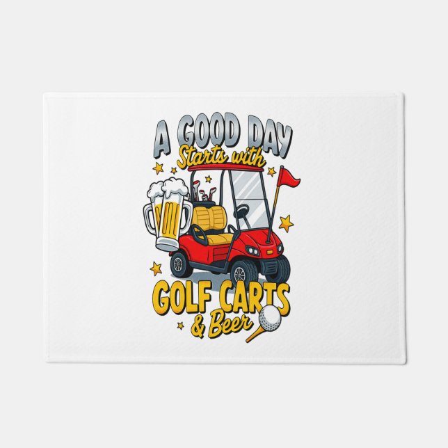 Tapete Um Dia de Deus começa com Carrinhos de Golfe (Frente)
