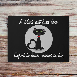 Tapete Um Gato Negro Vive Aqui Um Portão Engraçado