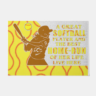 Tapete Um Jogador De Softball De Excelente E A Melhor Exe