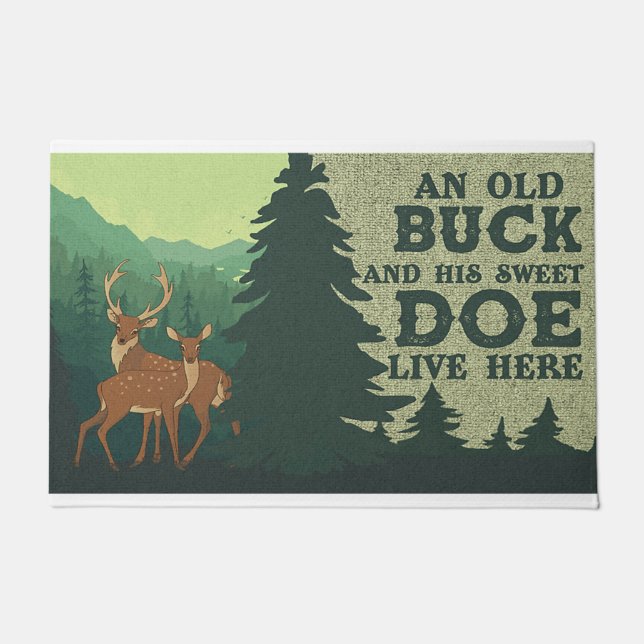 Tapete Um Velho Buck E Sua Doça Doce Vivem Aqui (Frente)