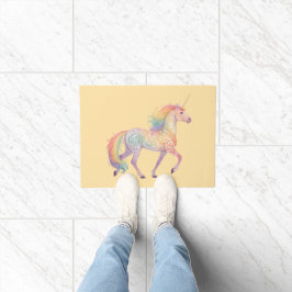 Tapete Unicórnio Arco-Íris Mágico Personalizado