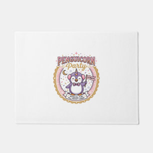 Tapete Unicórnio Penguicorn Festa POD Pronto Zazzle Desig