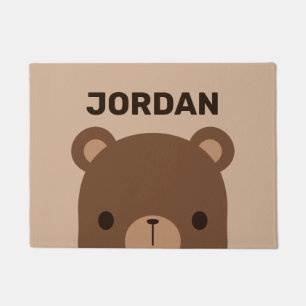 Tapete Urso Castanho Bonito com Nome Personalizado