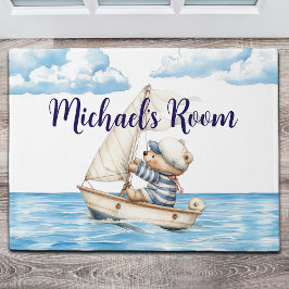 Tapete Urso de Teddy do Marinheiro de Nome Personalizado