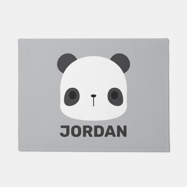 Tapete Urso Panda Bonito com Nome Personalizado (Frente)