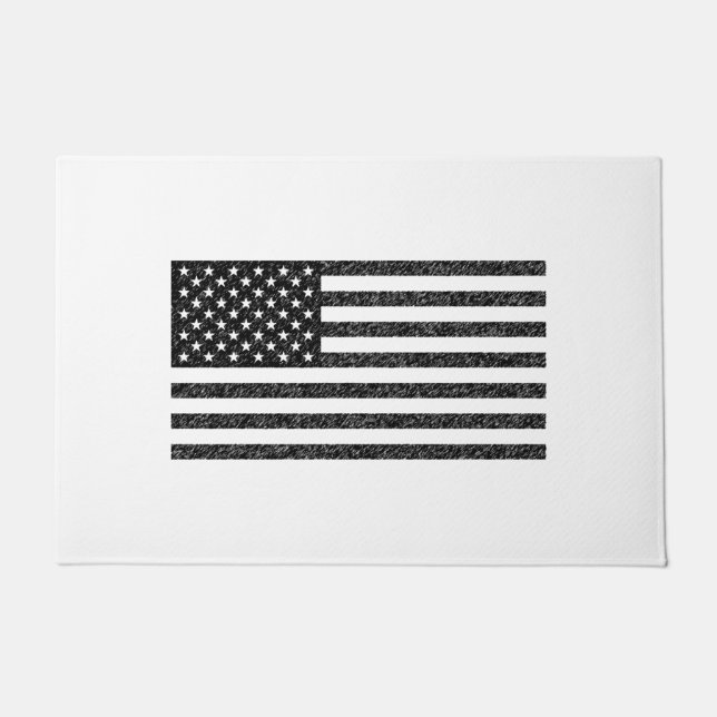 Tapete US Flag Black and White Vintage Retro (Frente)