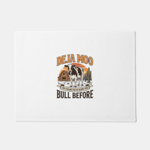 Tapete Vaca engraçada Deja Moo desenho de camisa western 