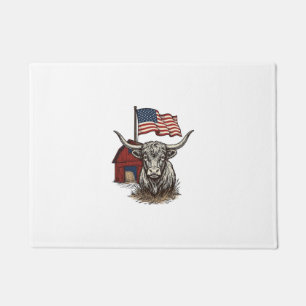 Tapete Vaca Longhorn Patriótica e Design Vetorial de Cele