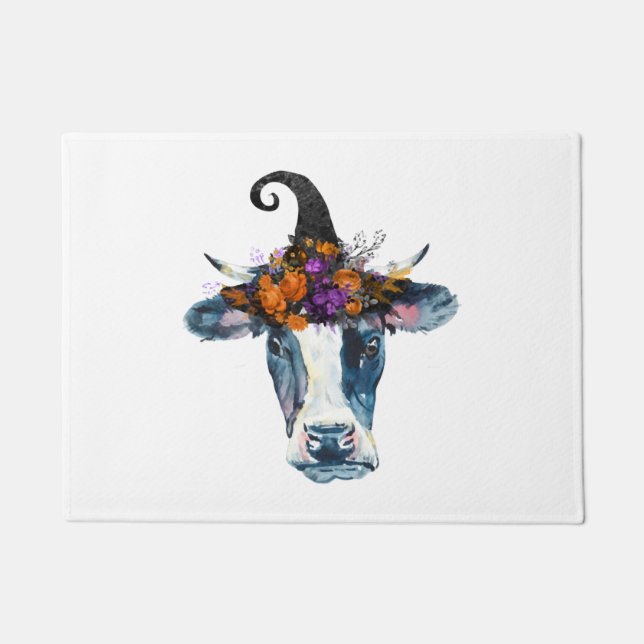 Tapete Vaca Negra Branca de Halloween (Frente)