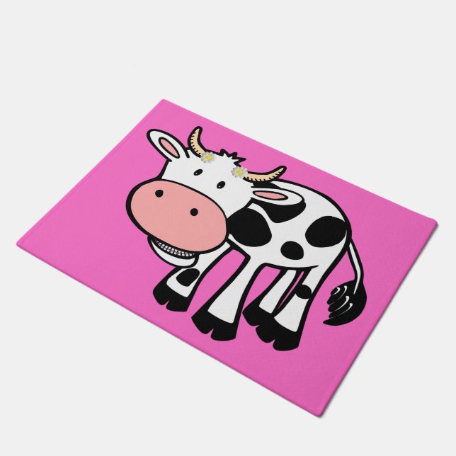 Tapete Vaca sorridente com margaridas (Inclinado)