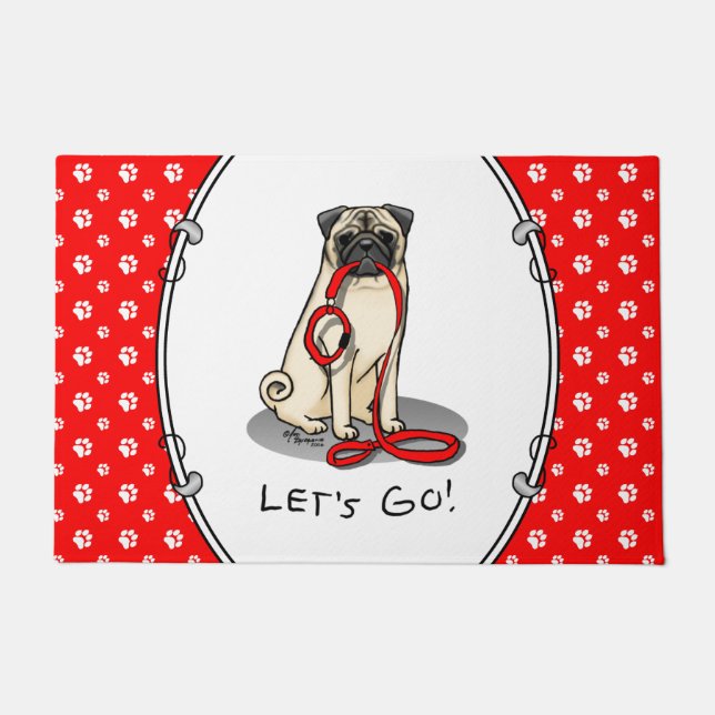 Tapete Vamos! (caminhada) Cachorro-Pug (desmazelado claro (Frente)