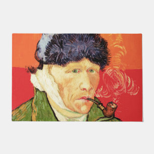 Tapete Van Gogh - Autorretrato com Ouvido e Pipe Bandados