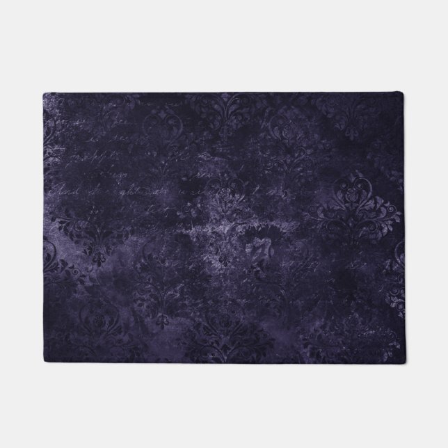 Tapete Velvety Midnight Damask | Indigo Purple Grunge (Frente)