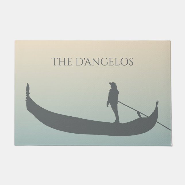 Tapete Venice Gondola Silhouette ao Sunset Personalizado (Frente)