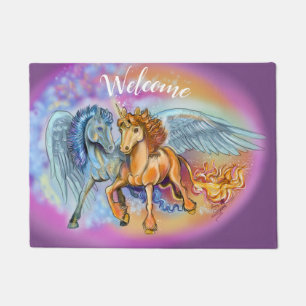 Tapete Vento e chama, Pegasus e Unicórnio