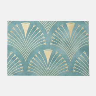 Tapete Verde-Casa,Ouro,Padrão de Deco de Arte,vintage,ret