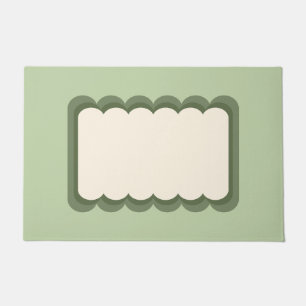 Tapete Verde de Pastel de Forma Onda Retroativa