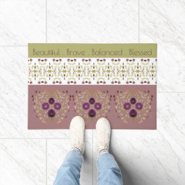 Tapete Verde-Oliva E Rosa