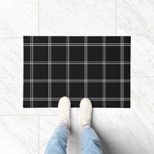 Tapete Verificação de Painel de Janelas Preto e Branco