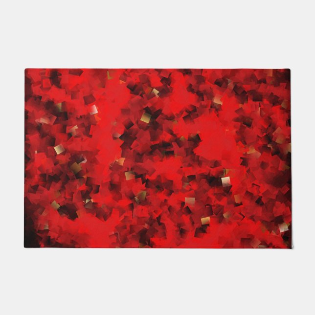 Tapete vermelho, quadrado, geométrico, textura, xadrez, c (Frente)