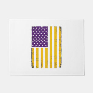 Tapete Vetor de bandeira americana roxa e dourada desgast
