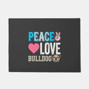 Tapete Vetor de Bulldog de Paz e Amor