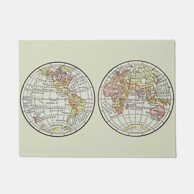 Tapete Viagem Globe Map Earth 1916 World Atlas (Frente)