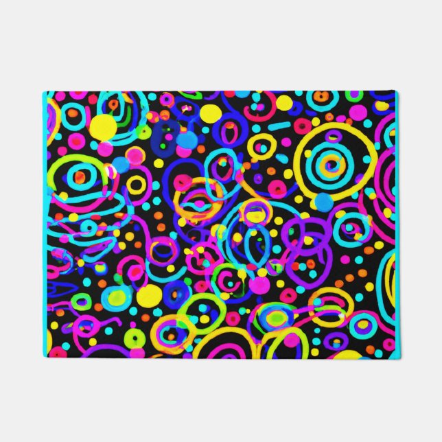 Tapete Vibrant Neon Pattern Art Design (Frente)