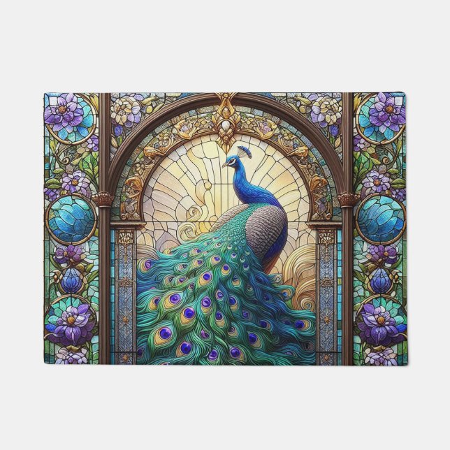 Tapete Vidro Mat Peacock, Pavimentado, de cozinha (Frente)