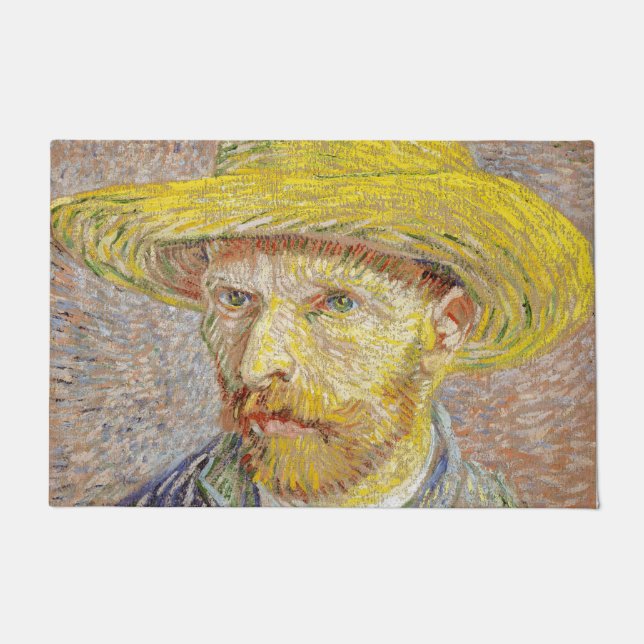 Tapete Vincent van Gogh - Autorretrato com Chapéu de Palh (Frente)