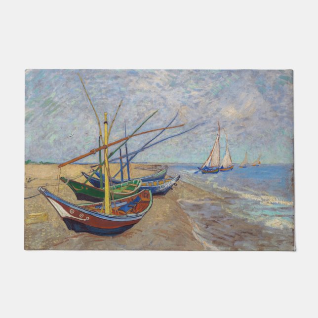 Tapete Vincent van Gogh - Barcos de Pesca na Praia (Frente)