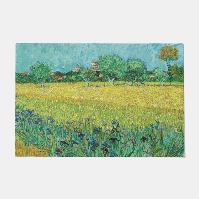 Tapete Vincent van Gogh - Campo com irlandeses perto de A (Frente)