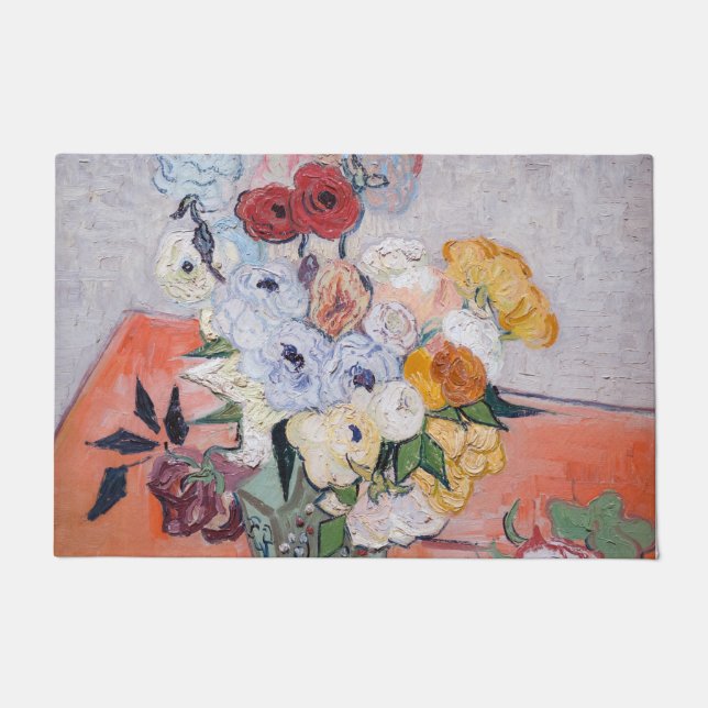 Tapete Vincent van Gogh - Vase com Rosas e Anêmonas (Frente)
