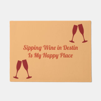 Tapete Vinho sorvendo em Destin com vidros